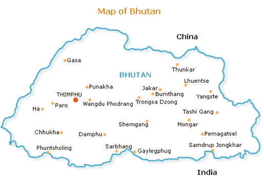 Bhutan Map